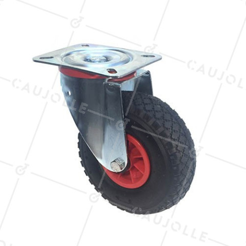 PNEUMATIC SWIVEL WHEEL 260 MM DIAMETER • Caujolle