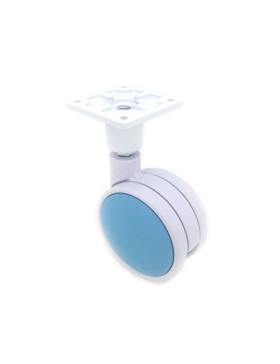 Castor wheel blue hub decoration 75 mm diameter