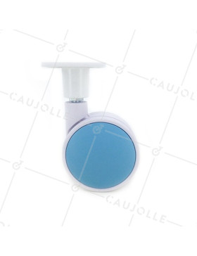 Castor wheel blue hub decoration 75 mm diameter