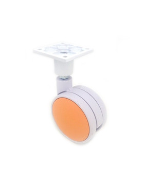 Castor wheel orange hub decoration 75 mm diameter