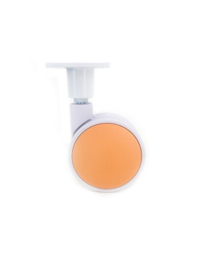 Castor wheel orange hub decoration 75 mm diameter