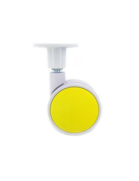 Castor wheel yellow hub decoration 75 mm diameter