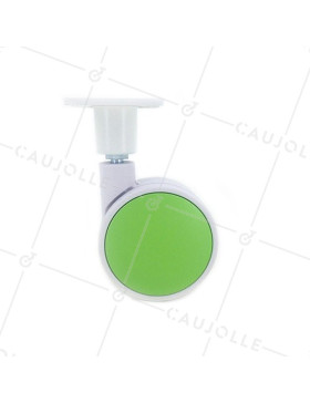 Castor wheel green hub decoration 75 mm diameter