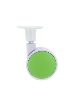 Castor wheel green hub decoration 75 mm diameter