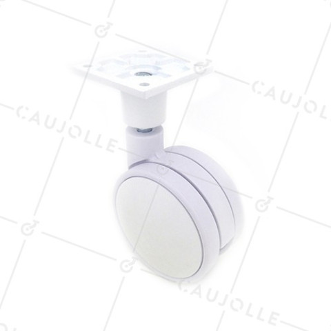 Castor wheel white hub decoration 75 mm diameter • Caujolle