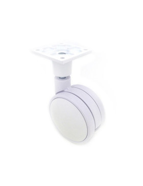 ROULETTE PLASTIQUE BLANCHE DIAMÈTRE 75 MM CHARGE 60 KG - MACARON BLANCHE