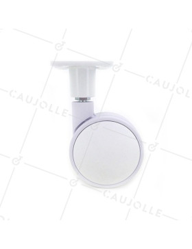 ROULETTE PLASTIQUE BLANCHE DIAMÈTRE 75 MM CHARGE 60 KG - MACARON BLANCHE