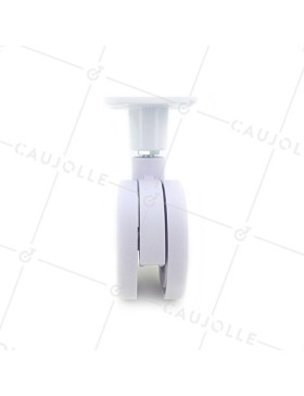 ROULETTE PLASTIQUE BLANCHE DIAMÈTRE 75 MM CHARGE 60 KG - MACARON BLANCHE
