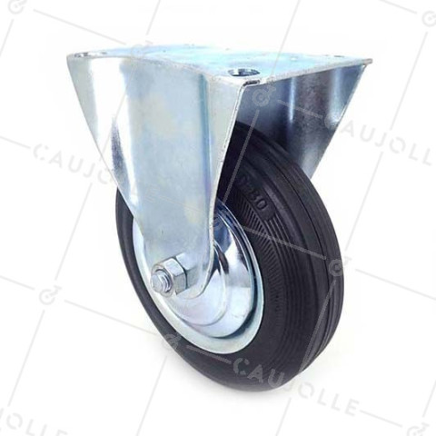 Handling castor wheel black rubber 200 mm diameter S73C 200 • Caujolle