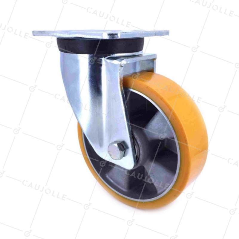 Swivel castor wheel polyurethane aluminium rim 160 mm diameter load 600KG - S78AR 160