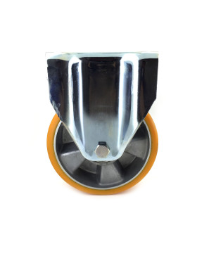 Fixed-position castor wheel polyurethane aluminium rim with brake 160 mm diameter load 600KG - S79AR 160