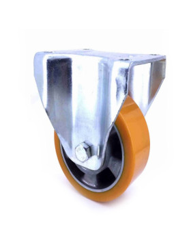 Fixed-position castor wheel polyurethane aluminium rim with brake 160 mm diameter load 600KG - S79AR 160