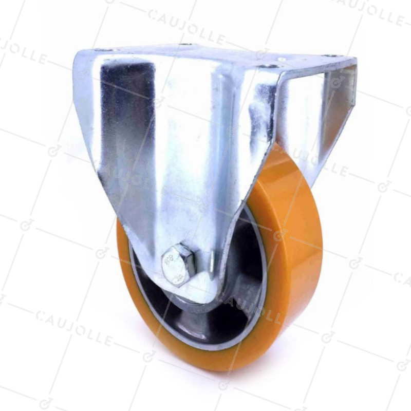 Fixed-position castor wheel polyurethane aluminium rim with brake 160 mm diameter load 600KG - S79AR 160