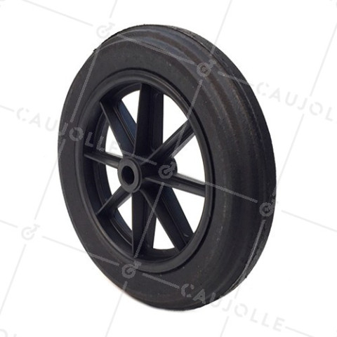 ROUE DE BROUETTE INCREVABLE DURE DIAMÈTRE 400 MM CHARGE 150 KG AXE DE 25 MM - S605DP 400 R25-74 • Caujolle