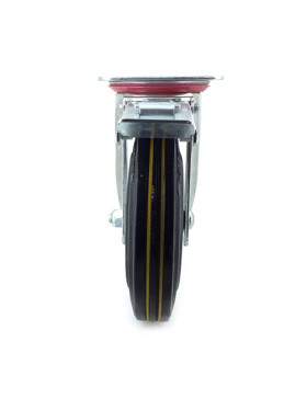 ROULETTE A FREIN RENFORCÉE DE MANUTENTION EN CAOUTCHOUC DIAMETRE 200MM CHARGE 250KG- S72R 200AF