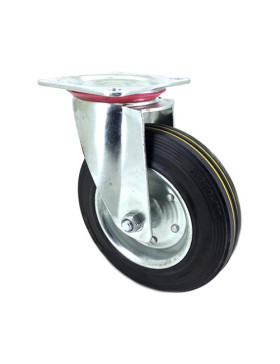 ROULETTE RENFORCÉE DE MANUTENTION CAOUTCHOUC DIAMETRE 200MM CHARGE 250 KG - S72R 200