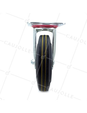 ROULETTE RENFORCÉE DE MANUTENTION CAOUTCHOUC DIAMETRE 200MM CHARGE 250 KG - S72R 200