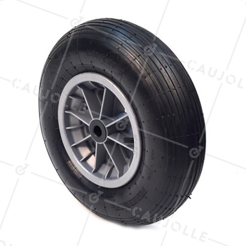 ROUE DE BROUETTE GONFLÉE POUR PLAGE SANS ROULEMENT DIAMÈTRE 400 MM CHARGE 150KG POUR AXE DE 25 MM - S1006PL25 • Caujolle