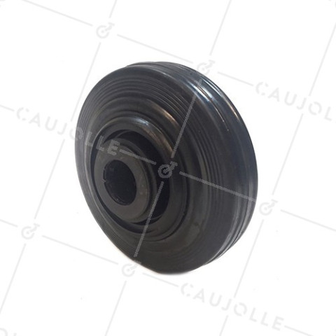 ROUE DE MANUTENTION EN CAOUTCHOUC DIAMÈTRE 125 MM CHARGE 200 KG AXE 25 MM - S2000PC125R25 • Caujolle