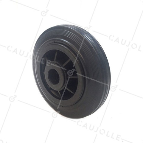 ROUE DE MANUTENTION EN CAOUTCHOUC DIAMÈTRE 160 MM CHARGE 200KG AXE 25 MM - S2000PC160R25 • Caujolle