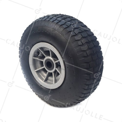 Wheel INFLATED WITH TREAD DIAMETER 340 MM LOAD 260KG AXLE 25MM - DUMPER 15x6 • Caujolle