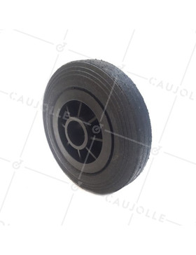 ROUE DE MANUTENTION CAOUTCHOUC DIAMÈTRE 200 MM CHARGE 200KG AXE 37 MM LISSE - S2000PSA37 • Caujolle