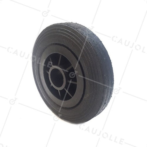 ROUE DE MANUTENTION CAOUTCHOUC DIAMÈTRE 200 MM CHARGE 200KG AXE 37 MM LISSE - S2000PSA37 • Caujolle