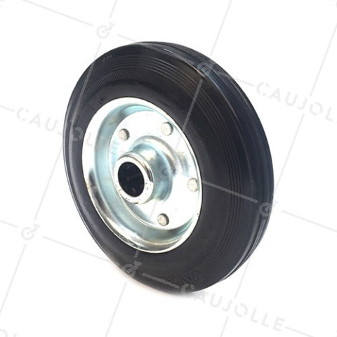 ROUE CAOUTCHOUC DE MANUTENTION DIAMÈTRE 250MM CHARGE 200KG AXE 25 MM ROULEAUX - S2000TS250 • Caujolle