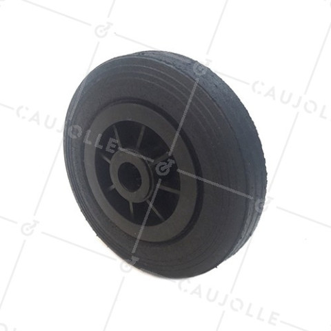 ROUE DE MANUTENTION CAOUTCHOUC DIAMÈTRE 200 MM CHARGE 200KG AXE 25 MM - S2000PSR25 • Caujolle