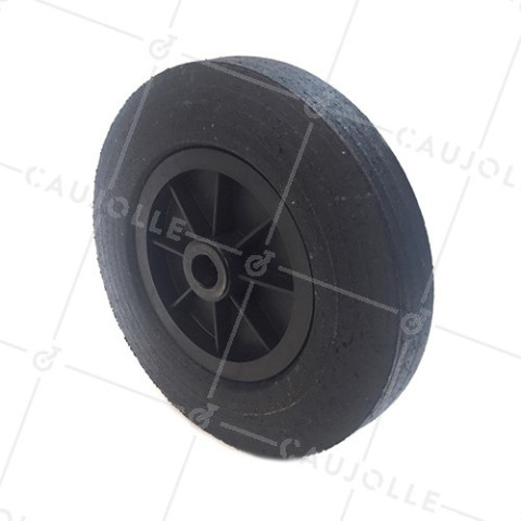 ROUE DE MANUTENTION CAOUTCHOUC DIAMÈTRE 300 MM CHARGE 200KG AXE 25 MM - S2000PS300R25 • Caujolle