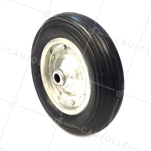 RUBBER AGRICULTURAL WHEEL 400 MM DIAMETER 30 MM BORE WITH BEARINGS S2500 • Caujolle