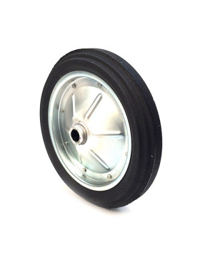 PUNCTURE-PROOF HARD RUBBER WHEELBARROW WHEEL WITH STEEL RIM 360MM DIAMETER 25 MM BORE S600