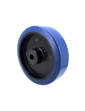 ROUE INDUSTRIELLE NON TACHANTE CAOUTCHOUC SOUPLE BLEU DIAMÈTRE 200MM AXE 20 MM