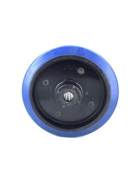ROUE INDUSTRIELLE NON TACHANTE CAOUTCHOUC SOUPLE BLEU DIAMÈTRE 200MM AXE 20 MM
