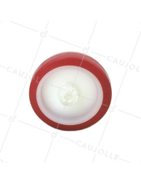 NARROW RED POLYURETHANE ROLLER 80 MM DIAMETER 8 MM BORE