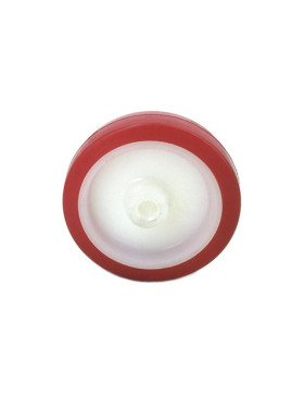 NARROW RED POLYURETHANE ROLLER 80 MM DIAMETER 8 MM BORE