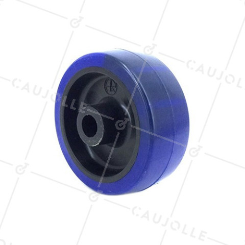 ROUE INDUSTRIELLE RESISTANTE A L'EAU EN POLYURÉTHANE DIAMÈTRE 80 MM CHARGE 100KG AXE 12 MM • Caujolle