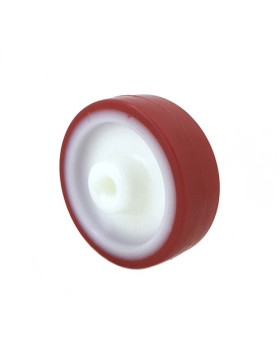 ROUE INDUSTRIELLE POLYURÉTHANE ROUGE DIAMÈTRE 100MM AXE 12 MM