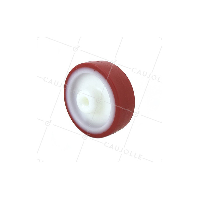 ROUE INDUSTRIELLE POLYURÉTHANE ROUGE DIAMÈTRE 100MM AXE 12 MM