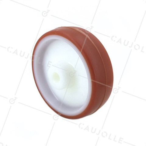 INDUSTRIAL RED POLYURETHANE ROLLER 125 MM DIAMETER 15 MM BORE • Caujolle