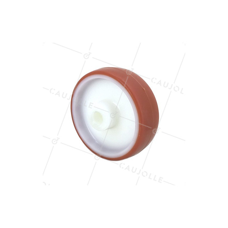 ROUE INDUSTRIELLE POLYURÉTHANE ROUGE DIAMÈTRE 150 MM AXE 20 MM