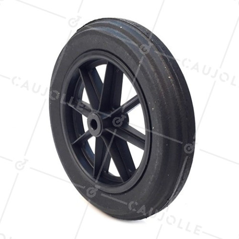 ROUE DE BROUETTE INCREVABLE DURE DIAMÈTRE 400 MM CHARGE 150KG AXE DE 20 MM - S605DP 400 L20-74 • Caujolle