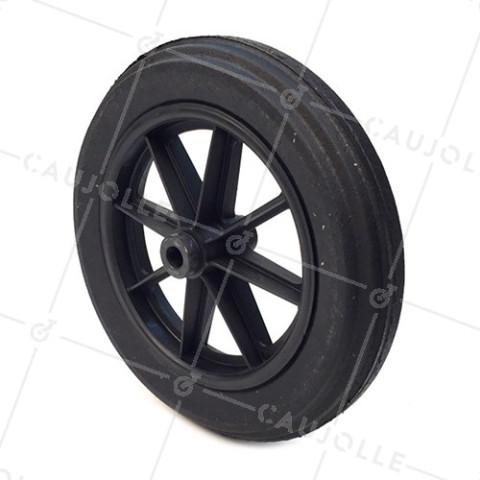 ROUE DE BROUETTE INCREVABLE DURE DIAMÈTRE 400 MM CHARGE 150KG AXE DE 20 MM - S605DP 400 L20-100 • Caujolle