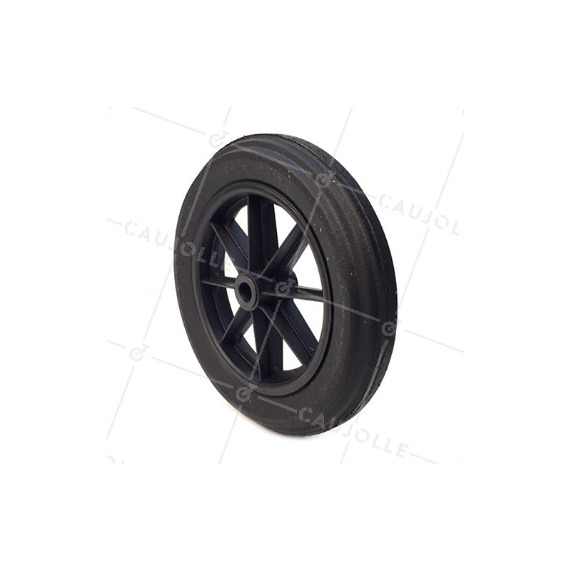 ROUE DE BROUETTE INCREVABLE DURE DIAMÈTRE 400 MM CHARGE 150KG AXE 25 MM ROULEAUX - S605DP L25-74