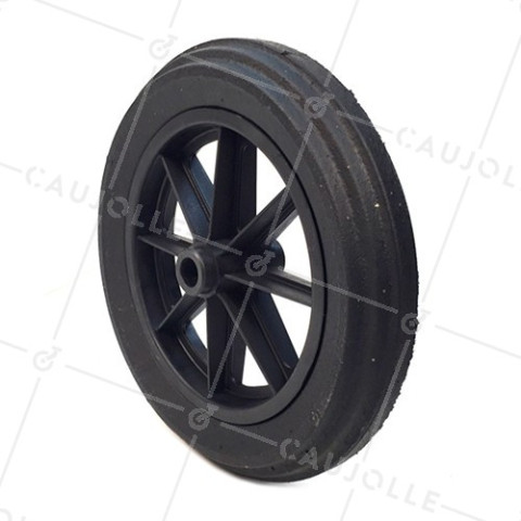 PUNCTURE-PROOF HARD RUBBER WHEELBARROW WHEEL 400 MM DIAMETER 25 MM BORE 100 MM LARGE R25-100 • Caujolle