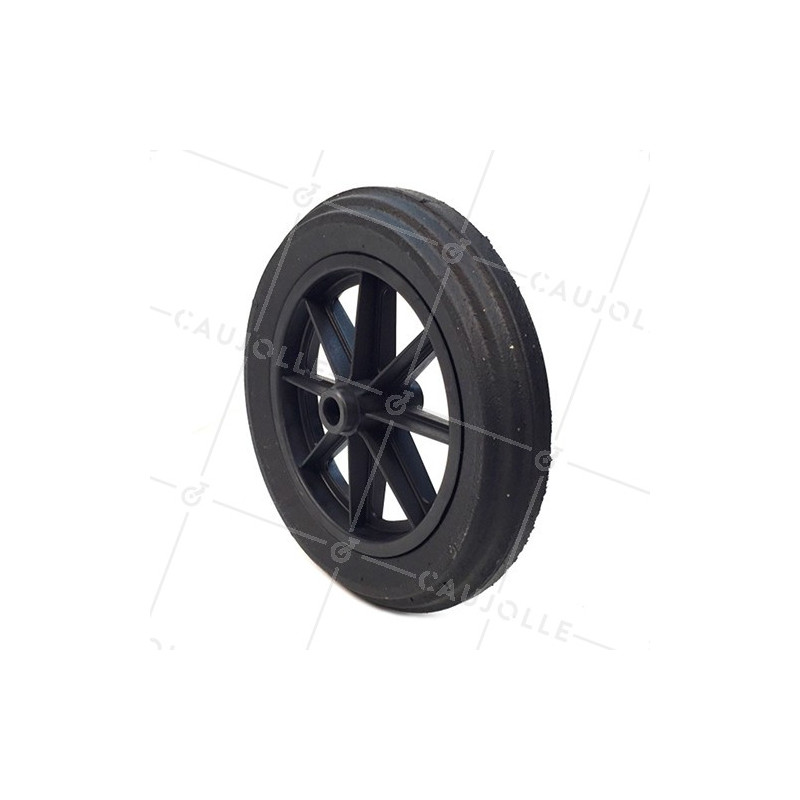 PUNCTURE-PROOF HARD RUBBER WHEELBARROW WHEEL 400 MM DIAMETER 25 MM BORE 100 MM LARGE R25-100 