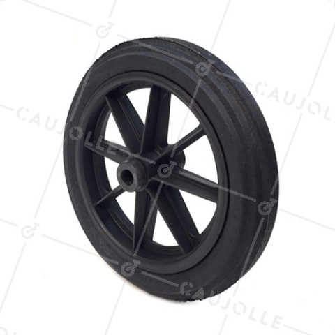 ROUE DE BROUETTE INCREVABLE DURE DIAMÈTRE 360 MM CHARGE 125 KG AXE DE 20 MM - S605DP 360 L20-100 • Caujolle
