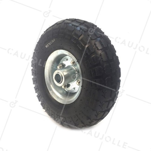 Wheel DE Hand truck INFLATED DIAMETER 260 MM LOAD 100KG AXLE 20 MM AND Bearing BALL BEARING (4.10/3.50-4) • Caujolle