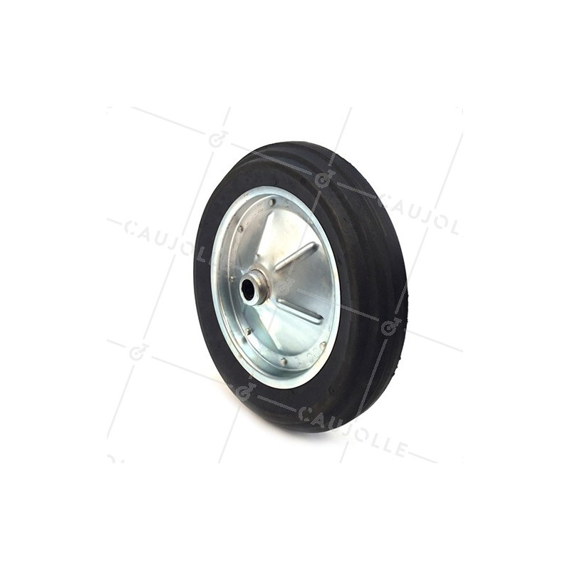 PUNCTURE-PROOF HARD RUBBER WHEELBARROW WHEEL WITH STEEL RIM 400 MM DIAMETER 20 MM BORE S600