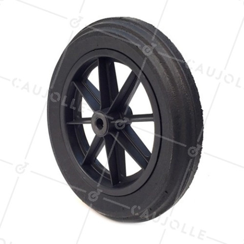 HARD PUNCTURE-PROOF WHEELBARROW WHEEL DIAMETER 400 MM MAX LOAD 150 KG 20 MM - S605DP R20-74 • Caujolle